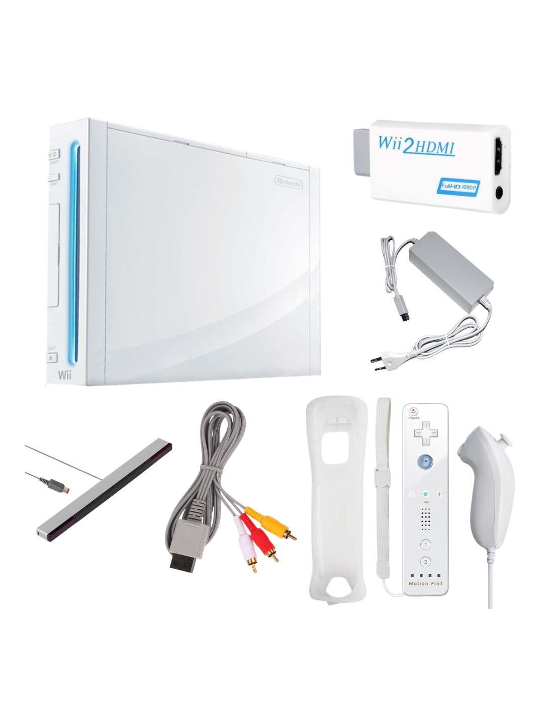 Wii de Segunda Mano - Consola Wii + Mando Nuevo + Adaptador HDMI +
