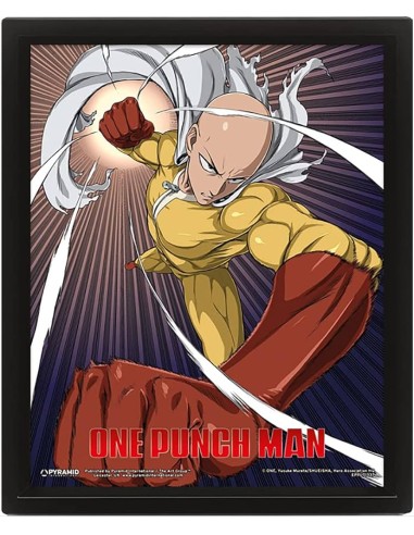 Cuadro Poster 3D - One Punch Man - Saitama y Genos