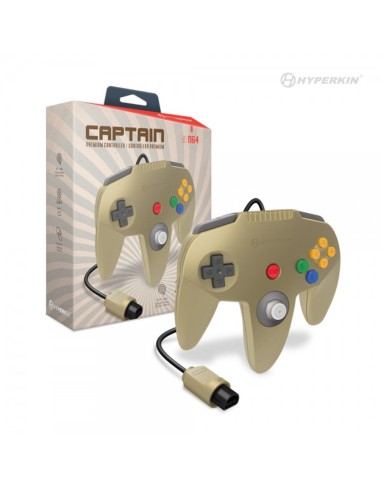 Mando Nintendo 64 - Captain Premium Controller - Color Dorado - Cable 3 Metros