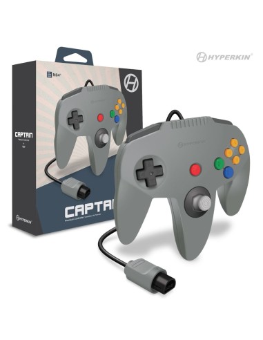 Mando Nintendo 64 - Captain Premium Controller - Color Gris - Cable 3 Metros