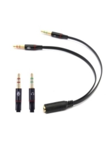 Cable convertidor de Jack 3.5 a Micrófono y Sonido - Conexión 1 hembra y 2 machos