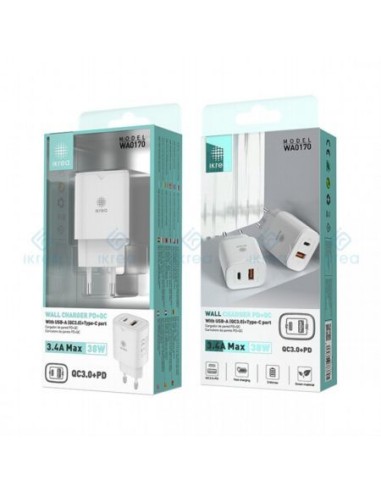 Cargador USB-C y USB-A 38W - Ikrea WA0170